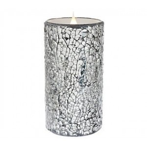 Everly Quinn Crackled Mosaic Unscented Flameless Candle EYQN5904